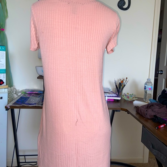 Forever 21 blush pink ribbed tshirt dress - Picture 2 of 2